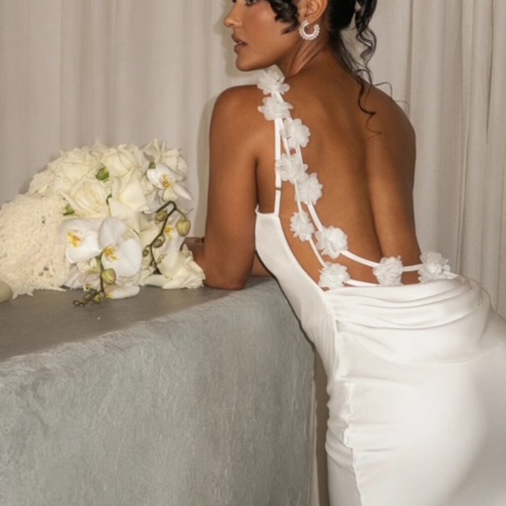 JLUX Ivory Satin Bridal Dress
